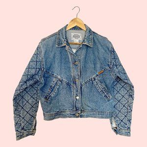 Vintage Jordache Denim jacket w/ quilted sleeves